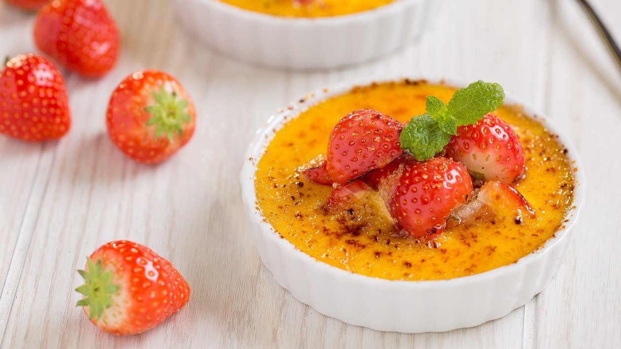 Crème brûlée z jagodami in meto – - Recept