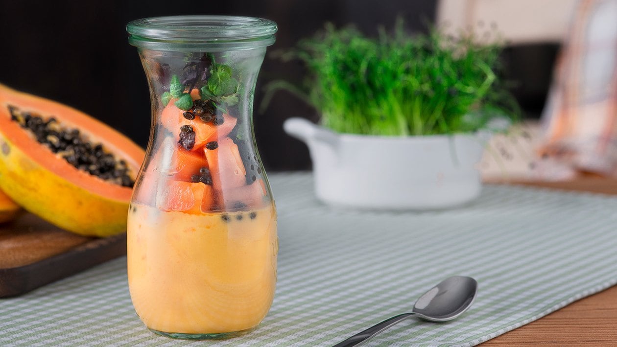 Panna cotta s papajo v kozarcu – - Recept