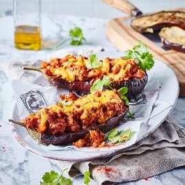 Gratinirani polnjeni jajčevci Gratinirani polnjeni jajčevci